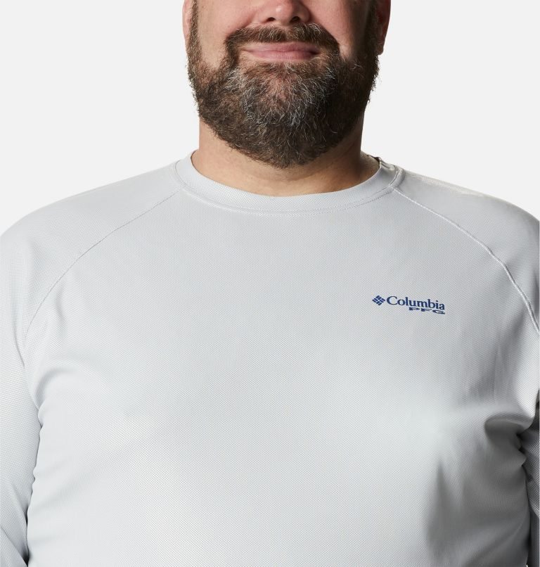 Men's Columbia PFG Terminal Deflector Long Sleeve Sweatshirts Light Grey | Plus Size CA-B4056